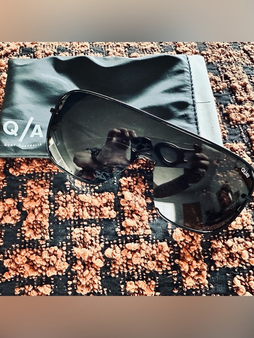 Quay Australia Black Aviator Sunglasses